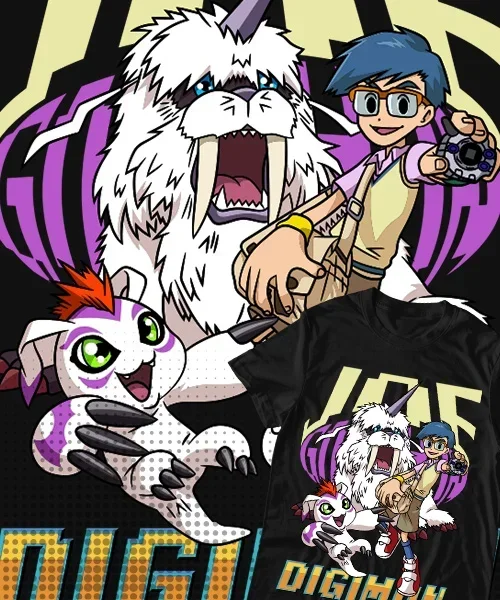 Camiseta unisex Digimon Joe y Gomamon Transformación Ikkakumon Cotton anime T-shirt
Camiseta unisex Digimon Joe y Gomamon Transformación Ikkakumon Cotton anime T-shirt