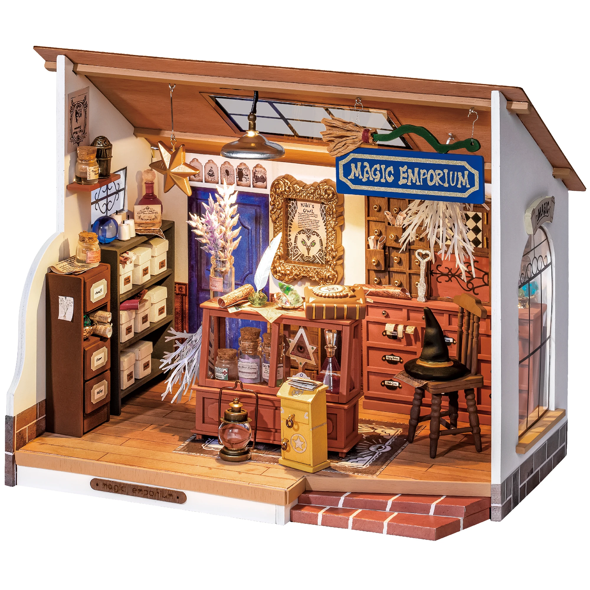 Rolife DIY Miniature Dollhouse Kit Kiki's Magic Emporium Tiny House 3D Wooden Puzzle for Home Decor Gifts for Friends Adults
Rolife DIY Miniature Dollhouse Kit Kiki's Magic Emporium Tiny House 3D Wooden Puzzle for Home Decor Gifts for Friends Adults