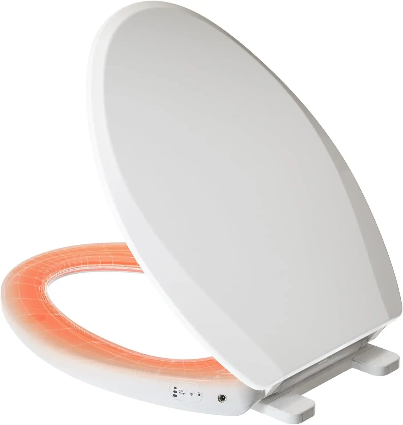 Elongated Heated Toilet Seat with Night Light, Three Temperature Settings Heated Seat,70 in Power Cord, Fit Elongated Toilet, Co
Elongated Heated Toilet Seat with Night Light, Three Temperature Settings Heated Seat,70 in Power Cord, Fit Elongated Toilet, Co