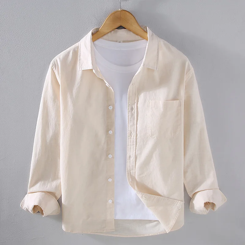 Harajuku Cotton Linen Shirt Men Spring Summer Casual Plain Shirt Lapel Pocket Long Sleeve Shirts Man Beach Breathable Top Simple
Harajuku Cotton Linen Shirt Men Spring Summer Casual Plain Shirt Lapel Pocket Long Sleeve Shirts Man Beach Breathable Top Simple