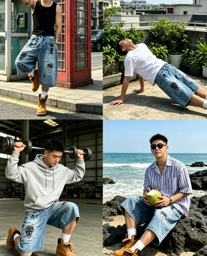 American Street Graffiti Print Denim Shorts for Men, Summer Loose Trendy Retro Style Three-Quarter Length Shorts
American Street Graffiti Print Denim Shorts for Men, Summer Loose Trendy Retro Style Three-Quarter Length Shorts