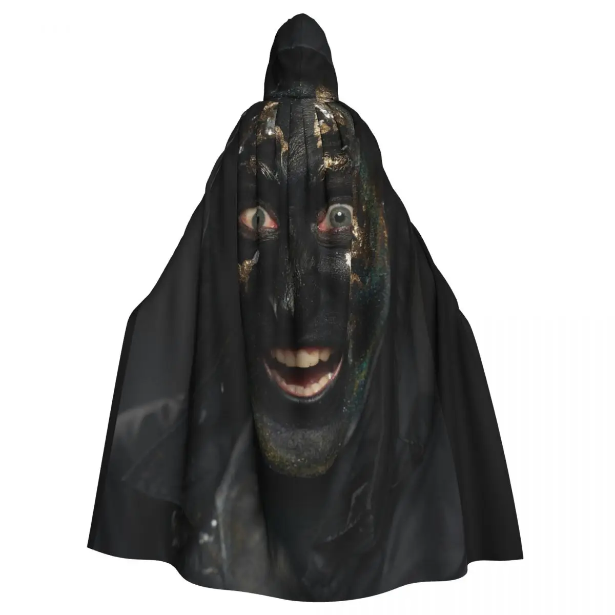 Creepy Smiling Face Cloak for Halloween Horror Cosplay and Parties Unisex Adult Cloak with Hood Long Witch Costume Cosplay
Creepy Smiling Face Cloak for Halloween Horror Cosplay and Parties Unisex Adult Cloak with Hood Long Witch Costume Cosplay