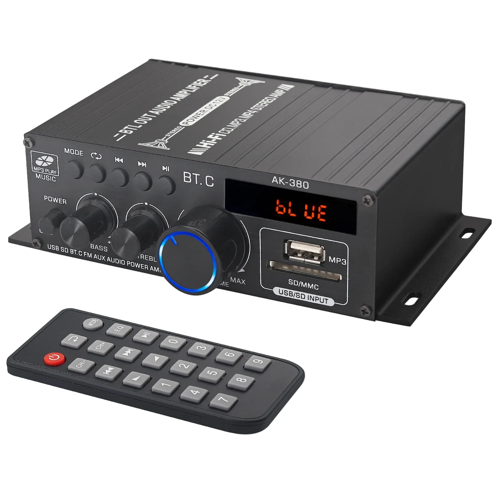2.0 CH Bluetooth Audio Power Amplifier with Volume Bass & Treble Control Music Player Speaker Sound Amplifier 80W AK-380
2.0 CH Bluetooth Audio Power Amplifier with Volume Bass & Treble Control Music Player Speaker Sound Amplifier 80W AK-380