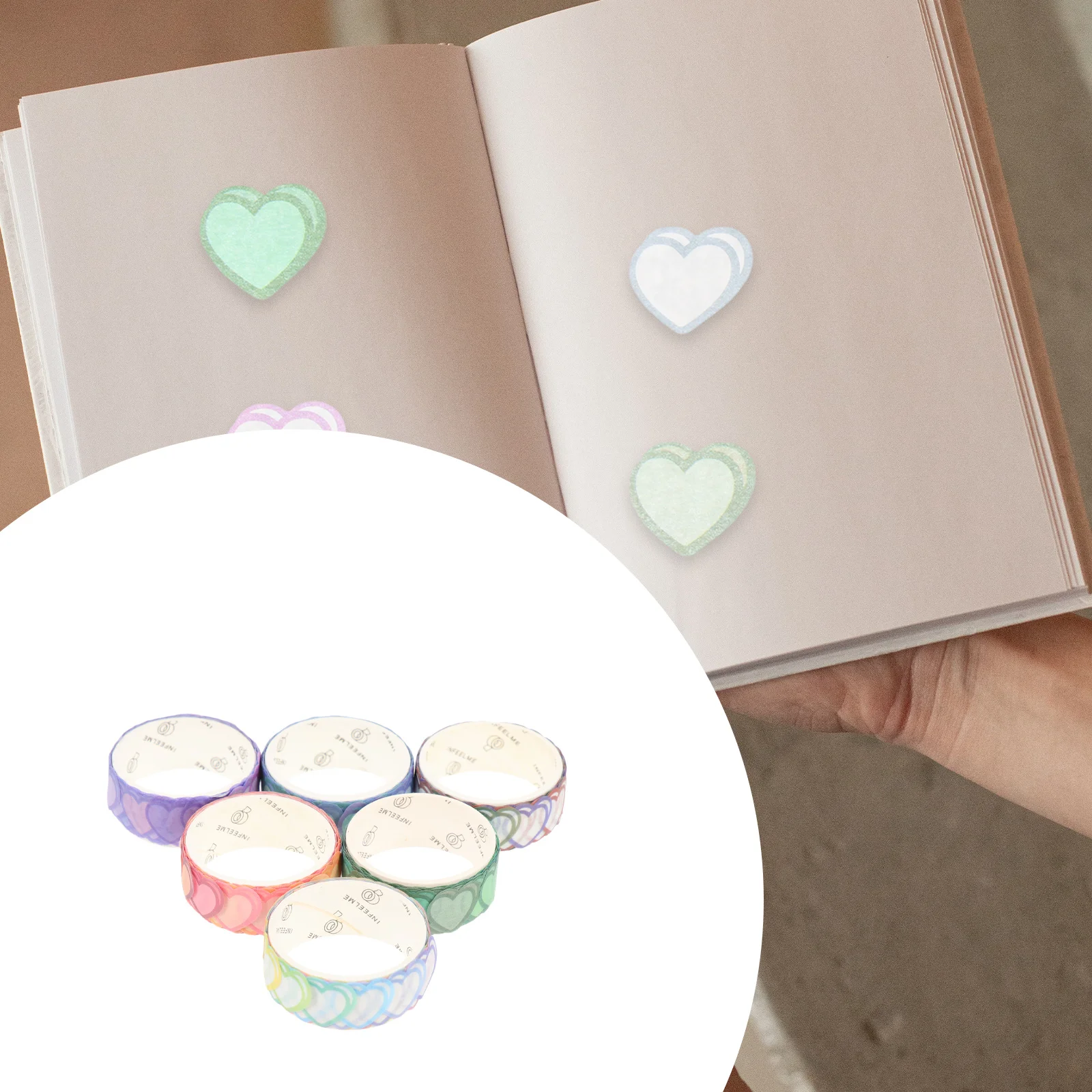 6 Rolls Washi Heart Stickers Decorative Scrapbooking Stickers DIY Craft Tape Mixed Color Adhesive Heart Labels
6 Rolls Washi Heart Stickers Decorative Scrapbooking Stickers DIY Craft Tape Mixed Color Adhesive Heart Labels