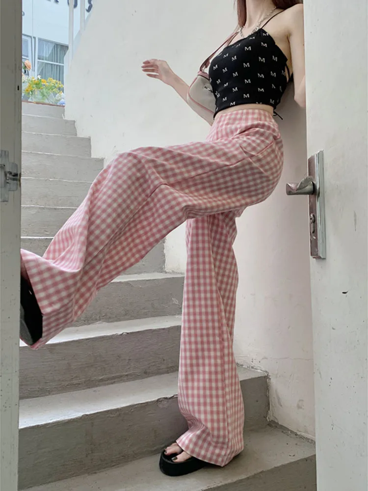 Casual Pink plaid pants women's thin summer 2022 new high-waist thin wide-leg pants mopping trousers trend
Casual Pink plaid pants women's thin summer 2022 new high-waist thin wide-leg pants mopping trousers trend