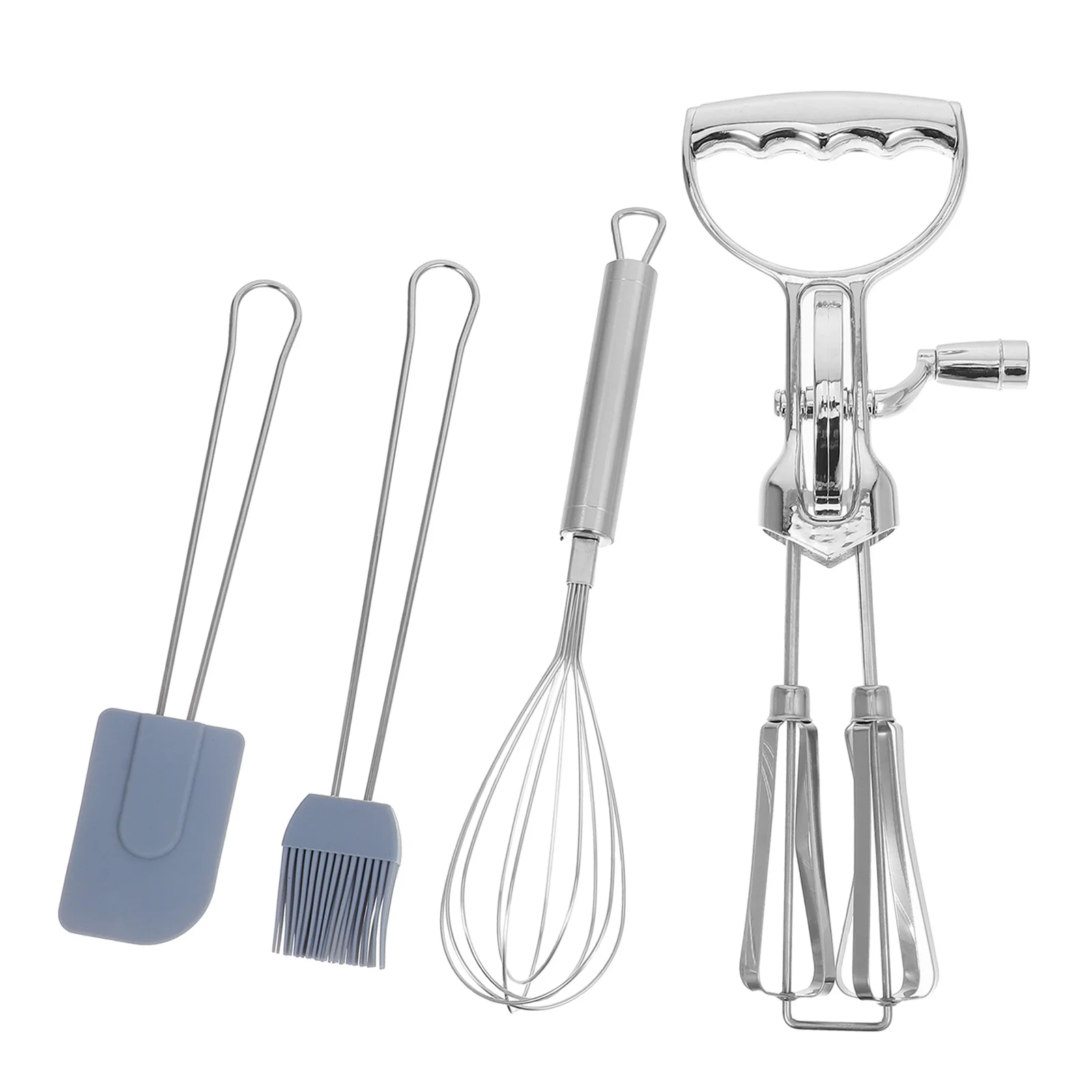 4Pcs Manual Rotary Egg Beater Set Handheld Whisk Silicone Brush Spatula Stainless Steel Kitchen Utensils Baking Mixing Dough
4Pcs Manual Rotary Egg Beater Set Handheld Whisk Silicone Brush Spatula Stainless Steel Kitchen Utensils Baking Mixing Dough