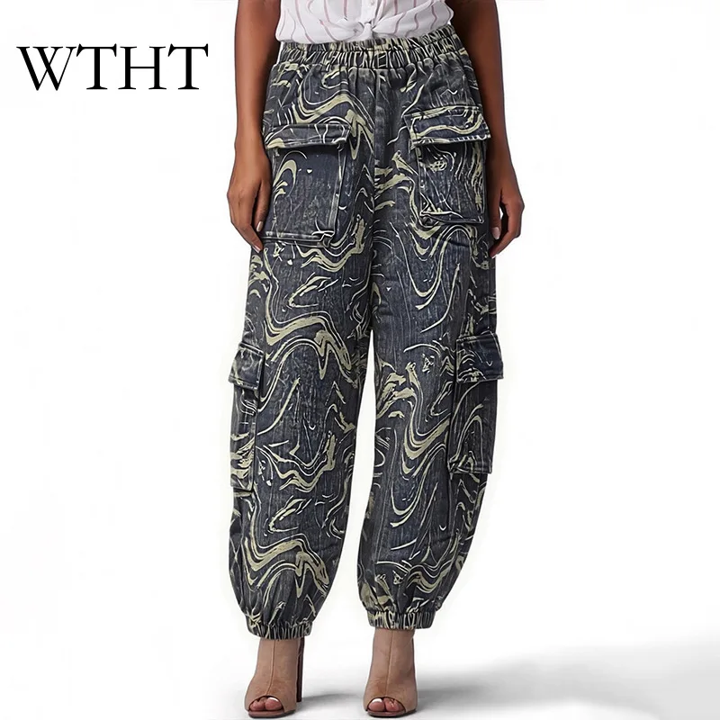 WTHT Trendy 2026 Summer Women Camouflage Big Pocket Design Harem Jeans New Straight Elastic Waistband Denim Pants Female 1LS3078
WTHT Trendy 2026 Summer Women Camouflage Big Pocket Design Harem Jeans New Straight Elastic Waistband Denim Pants Female 1LS3078