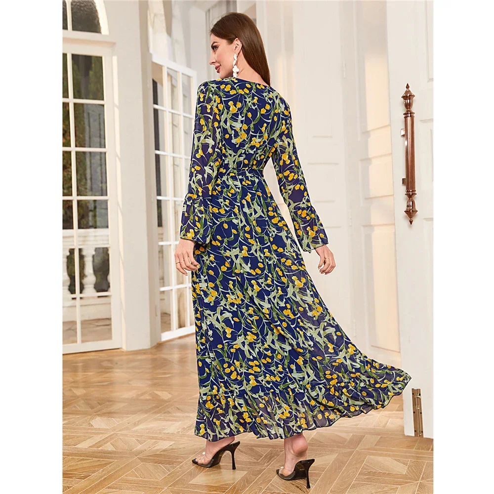 Винтажное женское мусульманское платье-абайя с цветочным принтом, V-образным вырезом, длинное макси-платье, турецкий богемный шифоновый сарафан для отпуска и пляжа, арабское платье, вестидос
Винтажное женское мусульманское платье-абайя с цветочным принтом, V-образным вырезом, длинное макси-платье, турецкий богемный шифоновый сарафан для отпуска и пляжа, арабское платье, вестидос