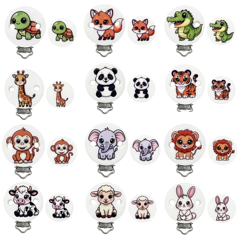 3/5/10Pc Silicone animal Beads Printed Baby Silicone Pacifer Clips for DIY Pacifier Chains Clips Necklaces, Bracelet Accessorie
3/5/10Pc Silicone animal Beads Printed Baby Silicone Pacifer Clips for DIY Pacifier Chains Clips Necklaces, Bracelet Accessorie