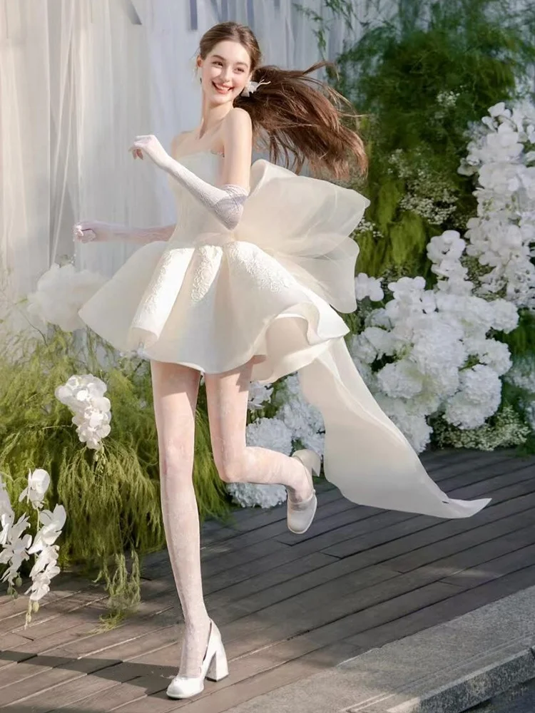 White Bridesmaid ort Skirt Evening Gown for Women Princ Sle Embroidered mid Waist Ball Dr Suitable for Wedding Par
White Bridesmaid ort Skirt Evening Gown for Women Princ Sle Embroidered mid Waist Ball Dr Suitable for Wedding Par