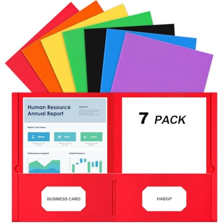 Two Pocket Folders, 7 Pack Paper Folders with Pockets Fit 8.5 x 11 Letter Size Paper, 7 Assorted Colors File Folders with Pocke
Two Pocket Folders, 7 Pack Paper Folders with Pockets Fit 8.5 x 11 Letter Size Paper, 7 Assorted Colors File Folders with Pocke