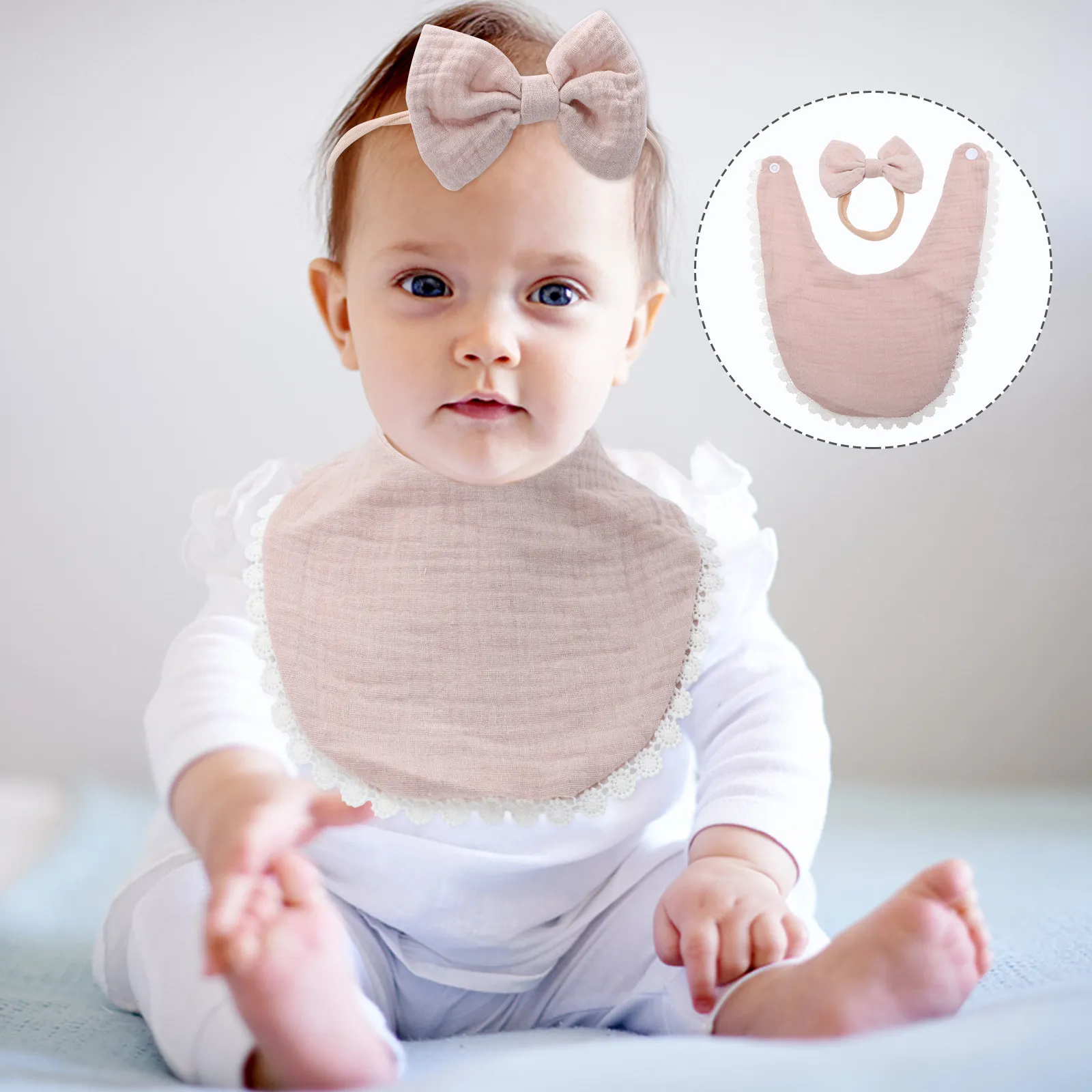 1Set Baby Saliva Towels Bib Cotton Absorbent Drooling Towel Soft Skin Friendly Adjustable Button Closure Bow Hair Rope
1Set Baby Saliva Towels Bib Cotton Absorbent Drooling Towel Soft Skin Friendly Adjustable Button Closure Bow Hair Rope