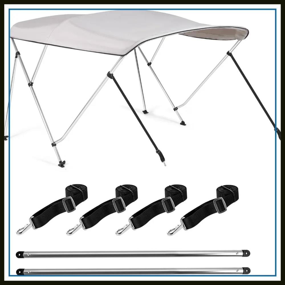 3 Bow Bimini Top for Boats, 900D Waterproof Canvas, 6'L x 46"H x 61-66"W, with Frame, Straps, Hardware, Storage Cover, Gray
3 Bow Bimini Top for Boats, 900D Waterproof Canvas, 6'L x 46"H x 61-66"W, with Frame, Straps, Hardware, Storage Cover, Gray