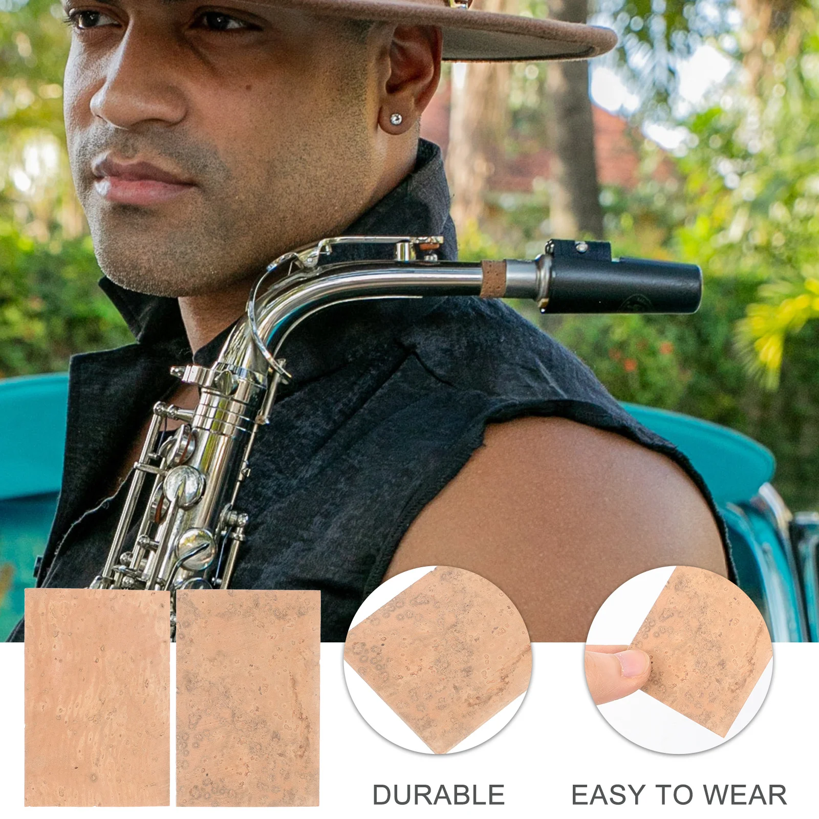 2Pcs Saxophone Neck Cork Sheet Natural Softwood Flexible Durable Replacement Pads for Alto Tenor Soprano Sax Neck Joint
2Pcs Saxophone Neck Cork Sheet Natural Softwood Flexible Durable Replacement Pads for Alto Tenor Soprano Sax Neck Joint