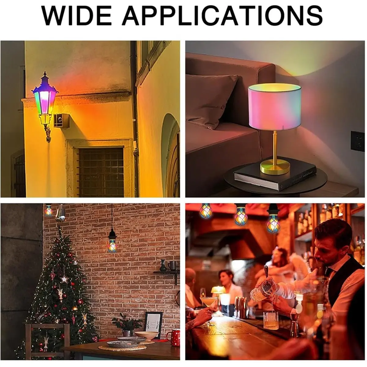 KSOL 2 Pack Stained Glass Light Bulb E26 4W 120V LED Colorful Lightbulb Painted Glass LED Light Bulb Romantic Lighting
KSOL 2 Pack Stained Glass Light Bulb E26 4W 120V LED Colorful Lightbulb Painted Glass LED Light Bulb Romantic Lighting