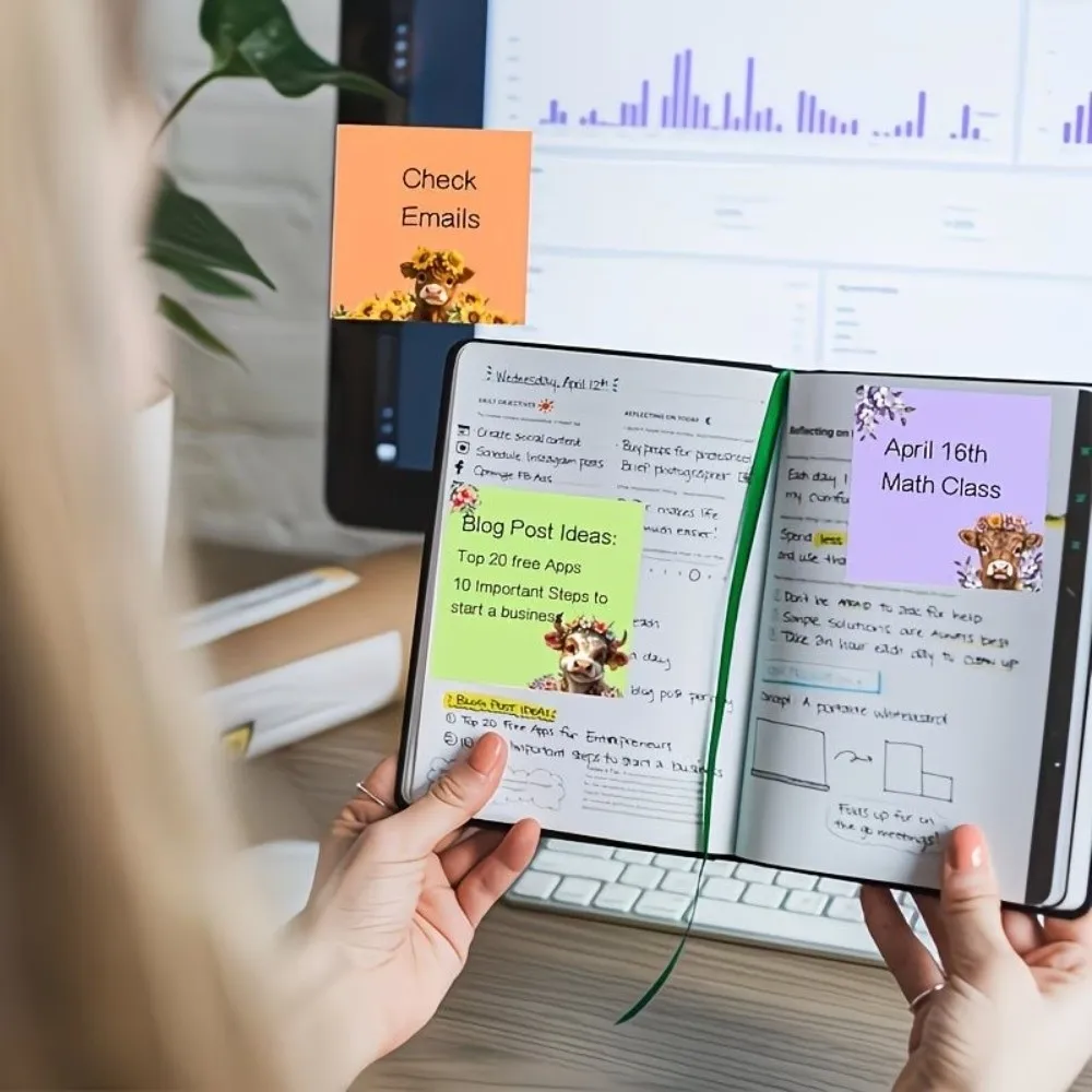 Planner Cartoon Design Sticky Notes Set 80 Pages Square Memo Pads Cute Cow Notepad Self-Stick Notes School Supplies
Planner Cartoon Design Sticky Notes Set 80 Pages Square Memo Pads Cute Cow Notepad Self-Stick Notes School Supplies