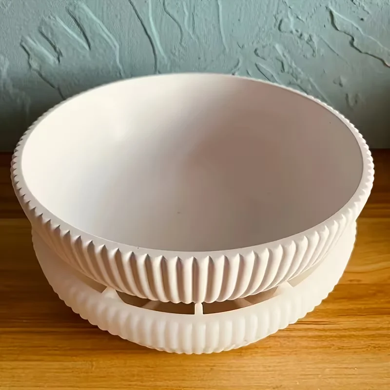 Large Capacity Bowl Candle Vessel Concrete Mold Outdoor Planters Storage Tray Silicone Mold Striped Cement Pots Casting Mold
Large Capacity Bowl Candle Vessel Concrete Mold Outdoor Planters Storage Tray Silicone Mold Striped Cement Pots Casting Mold