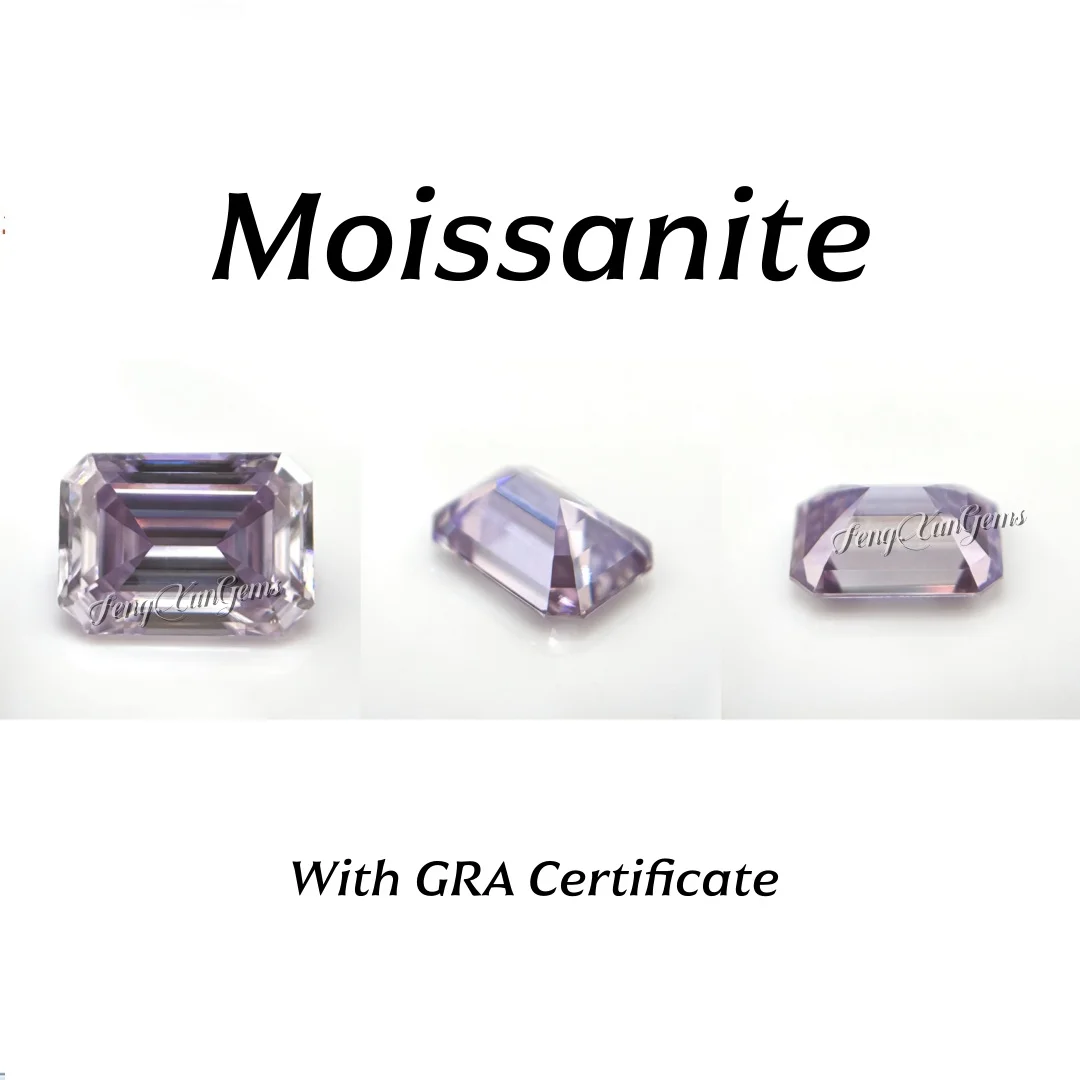 Light Purple Loose Moissanite stone Emerald Cut 3x5~10x14mm Fine Lab Gemstones with GRA Certificate Clarity vvs1 For Ring
Light Purple Loose Moissanite stone Emerald Cut 3x5~10x14mm Fine Lab Gemstones with GRA Certificate Clarity vvs1 For Ring