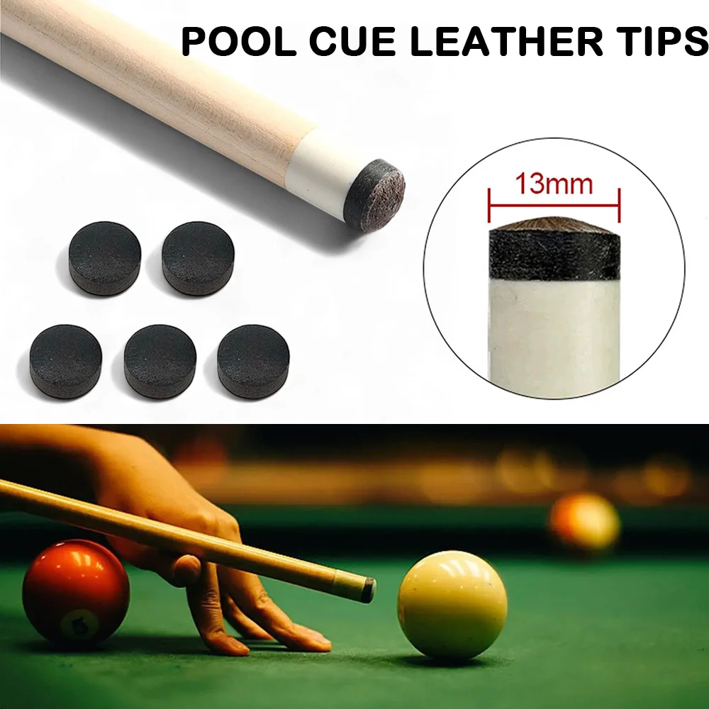13MM High Hardness Pool Cue Tips Cowhide Billiard Cue Tips Black Ball Nine Ball Replacement Professional Durable Leather Tips
13MM High Hardness Pool Cue Tips Cowhide Billiard Cue Tips Black Ball Nine Ball Replacement Professional Durable Leather Tips