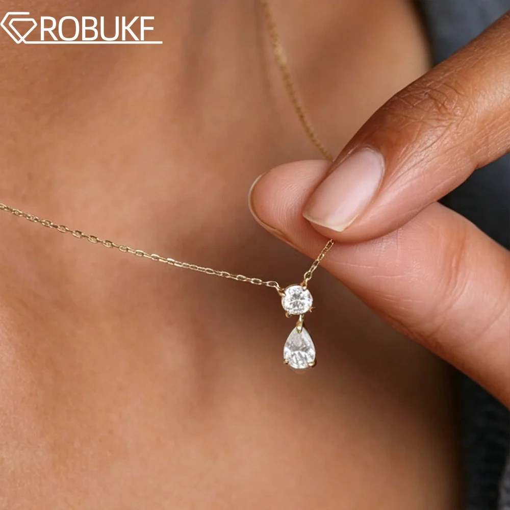 Waterdrop Shape Full Moissanite Pendant Necklace for Women Pear & Round Cut Lab Diamond 925 Sterling Silver Wedding Jewelry GRA
Waterdrop Shape Full Moissanite Pendant Necklace for Women Pear & Round Cut Lab Diamond 925 Sterling Silver Wedding Jewelry GRA