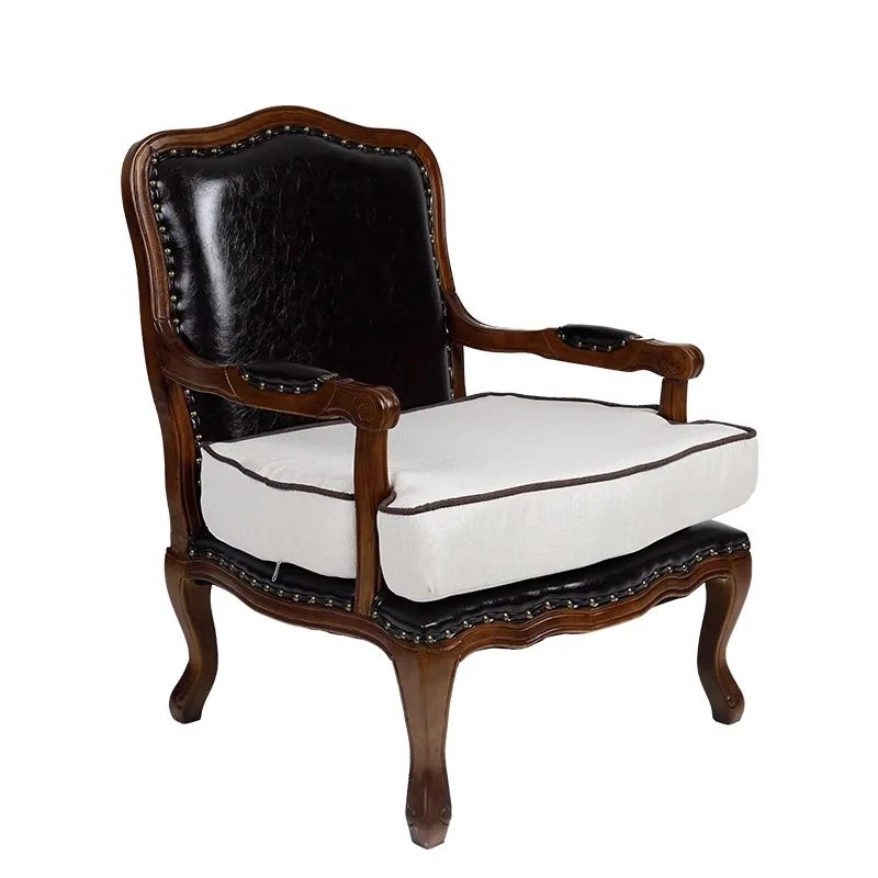 American rural solid wood old fabric leather tiger chair, living room balcony leisure removable and washable sofa single chair
American rural solid wood old fabric leather tiger chair, living room balcony leisure removable and washable sofa single chair