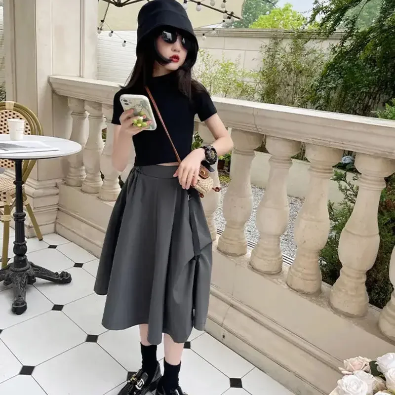 Girls Set Summer New Solid Color Korean Half Skirt Girls Children's Short Top T-shirt Two Piece Sets Kids Clothes Toddler 7-12y
Girls Set Summer New Solid Color Korean Half Skirt Girls Children's Short Top T-shirt Two Piece Sets Kids Clothes Toddler 7-12y