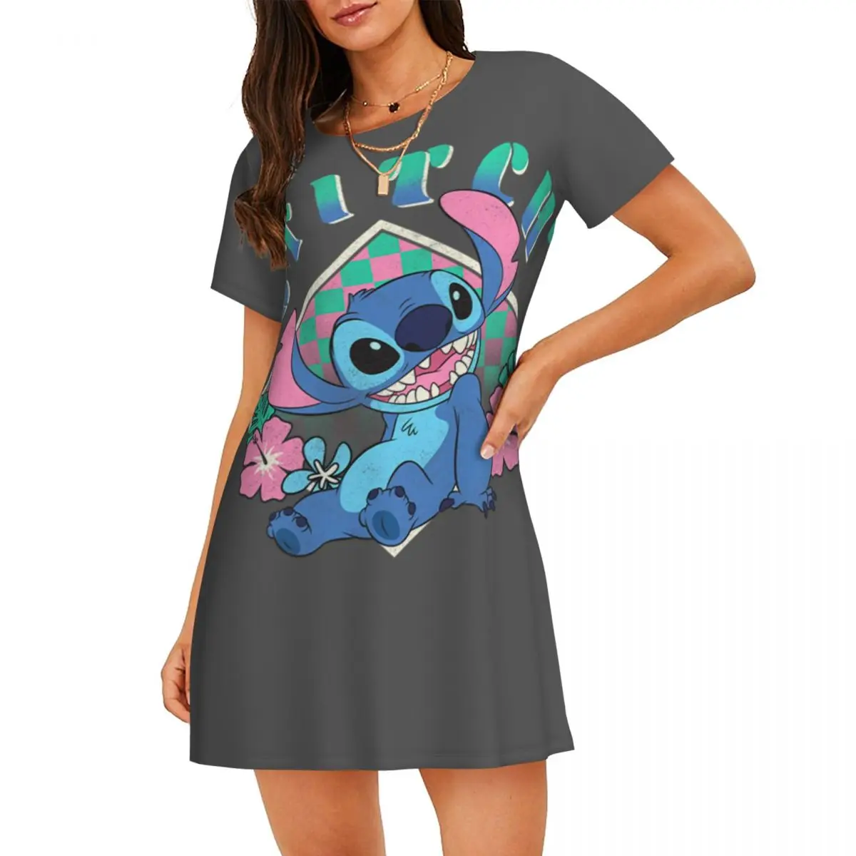 Custom Stitchs Adventure Anime Womens Short Sleeve Sleepshirt Nightgown For Shopping Travels Nightgown Sleepwear Short Sleeves
Custom Stitchs Adventure Anime Womens Short Sleeve Sleepshirt Nightgown For Shopping Travels Nightgown Sleepwear Short Sleeves