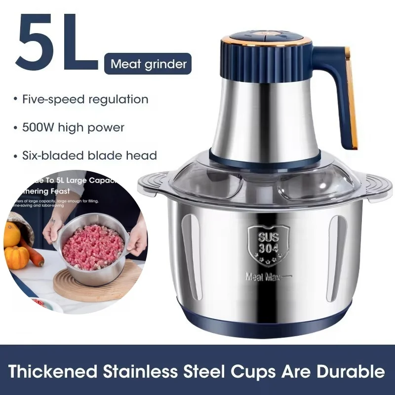 5L Electric Meat Grinders 304 Stainless Steel Food Crusher Multifunctional Vegetable Slicer Chopper Mincer Baby Food Processor
5L Electric Meat Grinders 304 Stainless Steel Food Crusher Multifunctional Vegetable Slicer Chopper Mincer Baby Food Processor