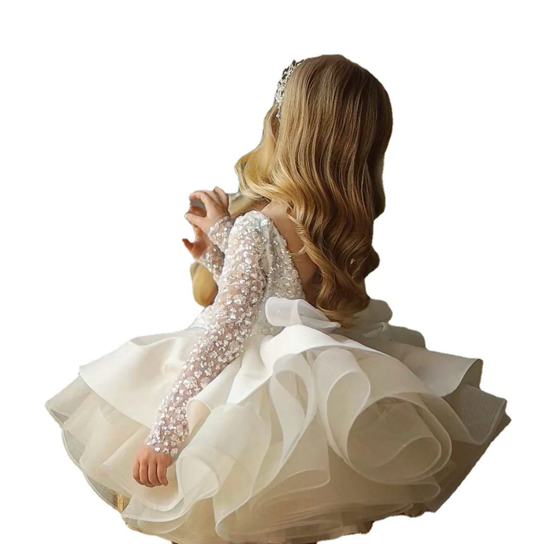 Girls Long Sleeve White Princess Dress for Birthday Party Sparkling Sequin & Lace Pageant Gown Flower Girl Performance Tutu Kids
Girls Long Sleeve White Princess Dress for Birthday Party Sparkling Sequin & Lace Pageant Gown Flower Girl Performance Tutu Kids