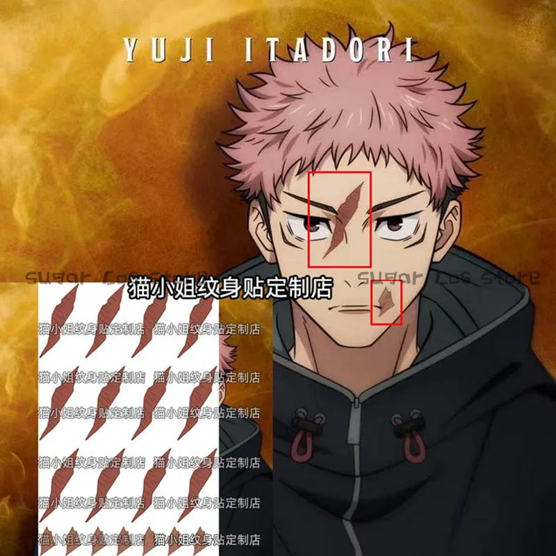 Itadori Yuji Anime Cosplay Tattoo Stickers Facial Scar Tattoo Waterproof Durable Tattoo Temporary Halloween Carnival Party Prop
Itadori Yuji Anime Cosplay Tattoo Stickers Facial Scar Tattoo Waterproof Durable Tattoo Temporary Halloween Carnival Party Prop