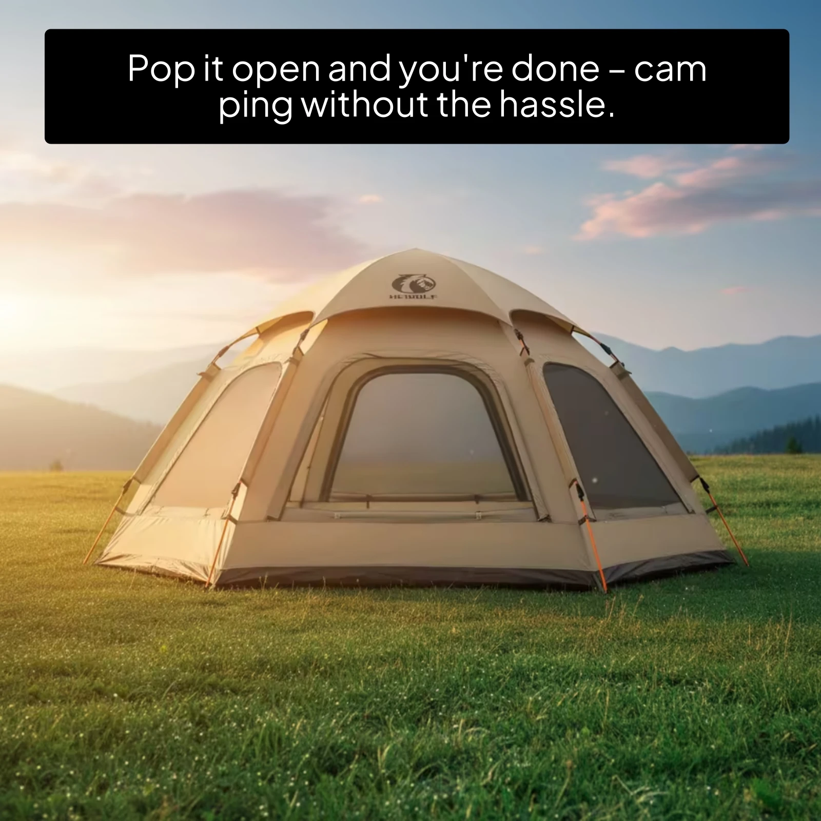 Hexagonal Tent 210D Oxford Material Automatic Tent Spring up Screen Room Mesh Openings Outdoor Shelter Large Capacity
Hexagonal Tent 210D Oxford Material Automatic Tent Spring up Screen Room Mesh Openings Outdoor Shelter Large Capacity