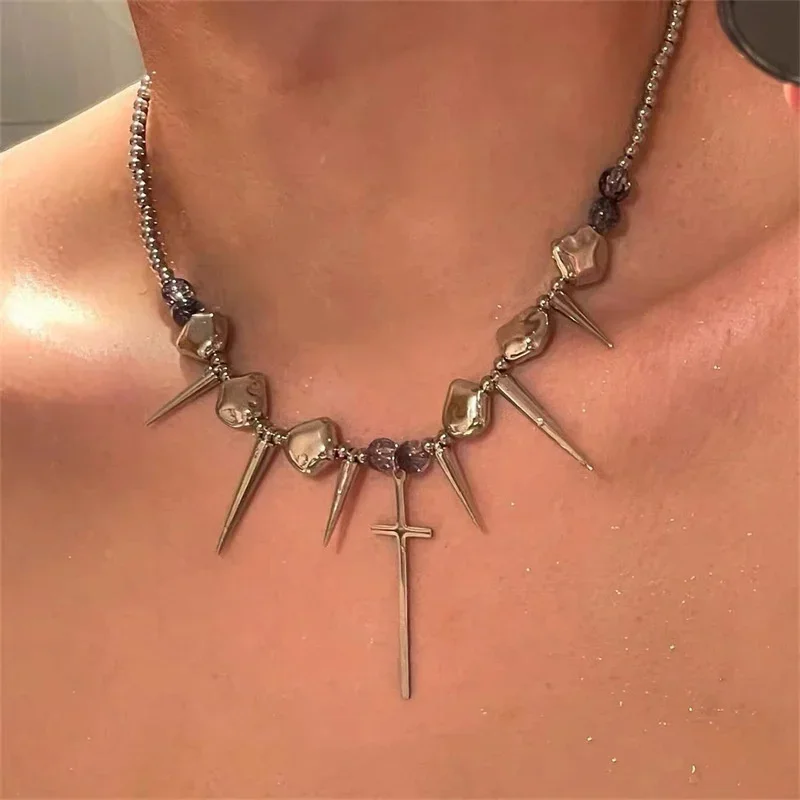 Extendable Stainless Steel Chain With Cross Pendant And CCB Spiked Beads For Wen Women Y2k Gothic Punk Statement Jewelry
Extendable Stainless Steel Chain With Cross Pendant And CCB Spiked Beads For Wen Women Y2k Gothic Punk Statement Jewelry