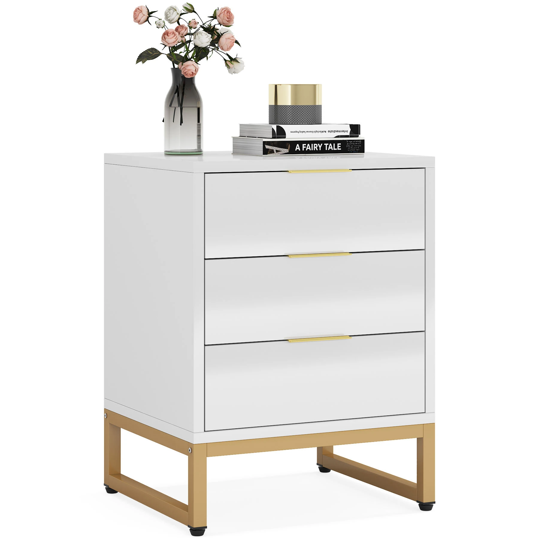#Modern White Nightstands & Bedside Tables with Gold Metal Frame Minimalist Design 3-Drawer Wood Top Apartment Bedroom Storage
#Modern White Nightstands & Bedside Tables with Gold Metal Frame Minimalist Design 3-Drawer Wood Top Apartment Bedroom Storage