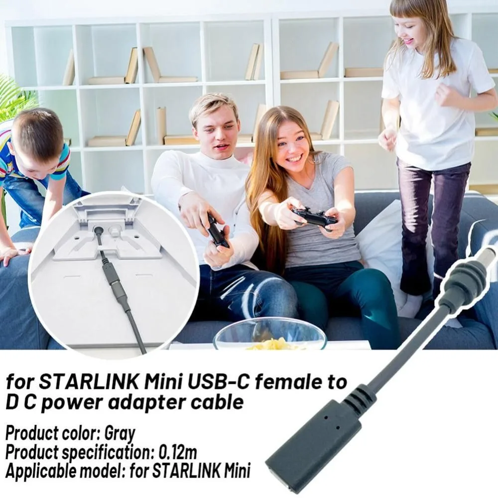 USB-C Female To DC Power Adapter Cable Weatherproof 0.12m Cable DC Plug Grey PVC Cable Converter for Starlink Mini Outdoor
USB-C Female To DC Power Adapter Cable Weatherproof 0.12m Cable DC Plug Grey PVC Cable Converter for Starlink Mini Outdoor