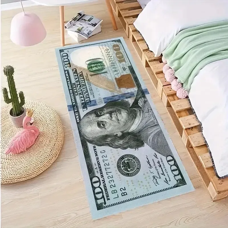 1pcs 100 Dollar Bill Rug Novelty Money Carpet Simple Living Room Hallway Rag Rug, Machine Washable Kitchen Runner Rag Rug, Easy Care Balcony Laundry Room Floor Mats, Soft and Comfortable Bedroom Bedside Rag Rugs for Staircase Home Decor Rugs
1pcs 100 Dollar Bill Rug Novelty Money Carpet Simple Living Room Hallway Rag Rug, Machine Washable Kitchen Runner Rag Rug, Easy Care Balcony Laundry Room Floor Mats, Soft and Comfortable Bedroom Bedside Rag Rugs for Staircase Home Decor Rugs