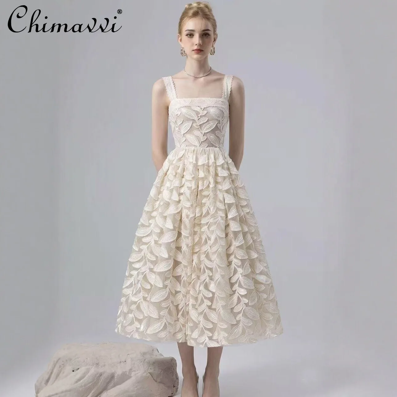 2026 Spring French Elegant Fashion Heavy Industry 3D Flower Square Neck Sleeveless High Waist Slim A-line Long Party Dress Women
2026 Spring French Elegant Fashion Heavy Industry 3D Flower Square Neck Sleeveless High Waist Slim A-line Long Party Dress Women