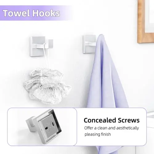 5-Piece Wall Mounted Bathroom Accessory Kit: 24 Inch Towel Bar, Ring, Paper Holder, Shelf And Coat Hooks In Brushed Finish
5-Piece Wall Mounted Bathroom Accessory Kit: 24 Inch Towel Bar, Ring, Paper Holder, Shelf And Coat Hooks In Brushed Finish