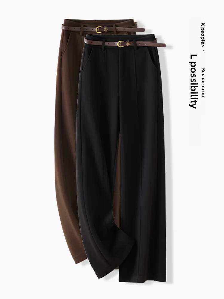 Women's Woolen Straight Leg Pants High Waist Slim Fit Thickened Autumn Winter New Style Casual Suit Pants Wide Leg Trousers
Women's Woolen Straight Leg Pants High Waist Slim Fit Thickened Autumn Winter New Style Casual Suit Pants Wide Leg Trousers