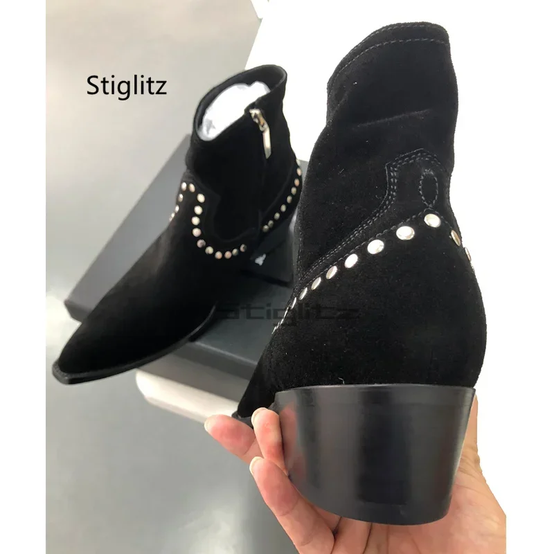 Riveted Cowboy Chelsea Boots for Men Brown Black Side Zipper Men's British Style Suede Leather Ankle Boots Men's Shoes Botas
Riveted Cowboy Chelsea Boots for Men Brown Black Side Zipper Men's British Style Suede Leather Ankle Boots Men's Shoes Botas