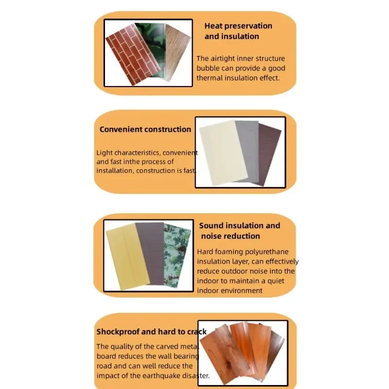 Decorative PU Sandwich Panel Metal Siding for Exterior Facade - Consult before Placement
Decorative PU Sandwich Panel Metal Siding for Exterior Facade - Consult before Placement