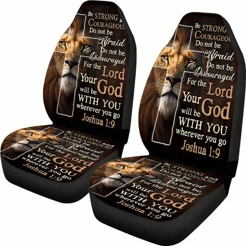 Set of 2 Inspiring Lion Pattern Car Seat Covers with Bible Verse Design, Suitable for Cars, Suvs, And Trucks, Durable Front Seat Protectors.
Set of 2 Inspiring Lion Pattern Car Seat Covers with Bible Verse Design, Suitable for Cars, Suvs, And Trucks, Durable Front Seat Protectors.
