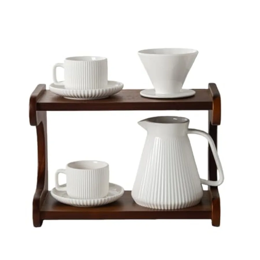 Pour Over Coffee Maker Set 22OZ Ceramic Pour Over Coffee Dripper with Acacia Wood Stand and 5OZ Cups and Saucers Set of 2 Size
Pour Over Coffee Maker Set 22OZ Ceramic Pour Over Coffee Dripper with Acacia Wood Stand and 5OZ Cups and Saucers Set of 2 Size