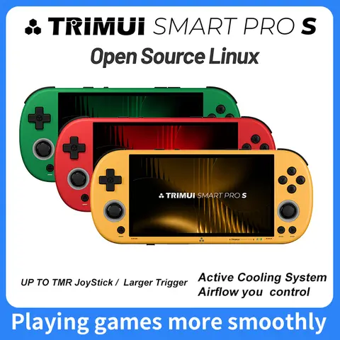 TRIMUI Smart pro S  retro gaming handheld console featuring aopen-source Linux operating system perfect for Christmas gifts