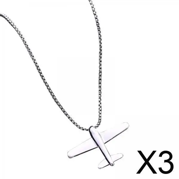 Silver Airplane Pendant Necklace Trendy Chain Fashion Jewelry for Boyfriend Girlfriend Anniversary
Silver Airplane Pendant Necklace Trendy Chain Fashion Jewelry for Boyfriend Girlfriend Anniversary
