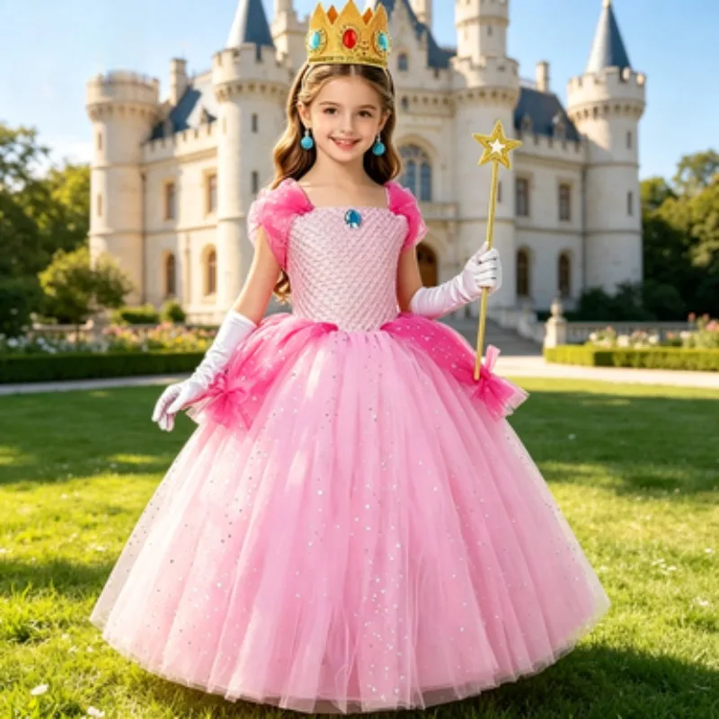 Peach Pink Long-Sleeve Princess Dress for Kids, Lined Tutu Skirt with Full Set of Accessories, Party & Dance Gown for Christmas
Peach Pink Long-Sleeve Princess Dress for Kids, Lined Tutu Skirt with Full Set of Accessories, Party & Dance Gown for Christmas