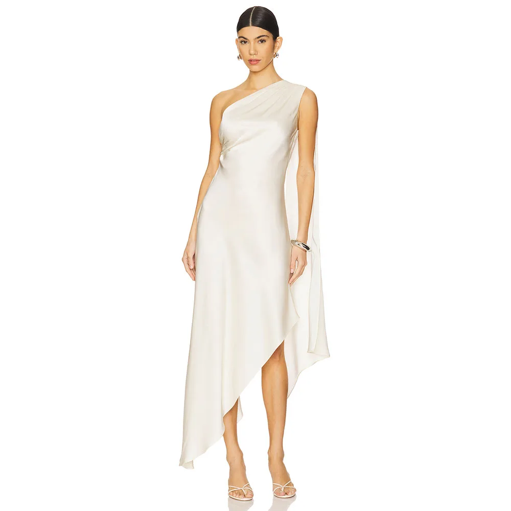 Elegant Ivory Satin Evening Gown Mermaid Women's Sleeveless Prom Dress For Wedding Formal Party Dress Tea Length Saudi Dress
Elegant Ivory Satin Evening Gown Mermaid Women's Sleeveless Prom Dress For Wedding Formal Party Dress Tea Length Saudi Dress