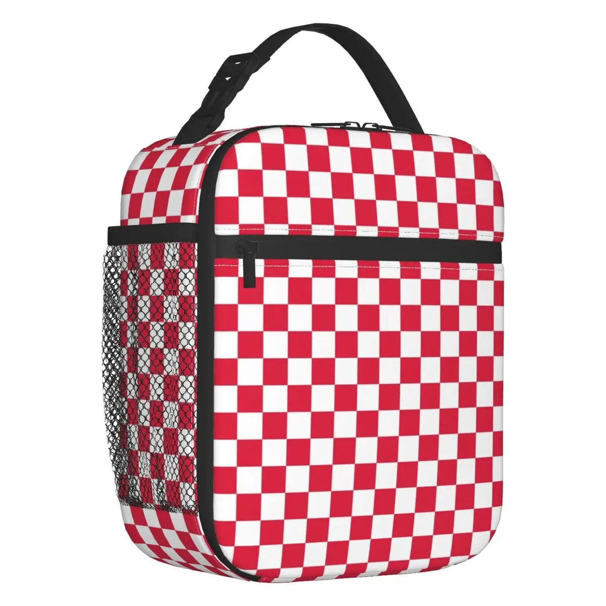 White And Crimson Red Checkerboard Custom Portable Lunch Box Plaid Thermal Cooler Food Insulated Lunch Bag Kids School Children
White And Crimson Red Checkerboard Custom Portable Lunch Box Plaid Thermal Cooler Food Insulated Lunch Bag Kids School Children