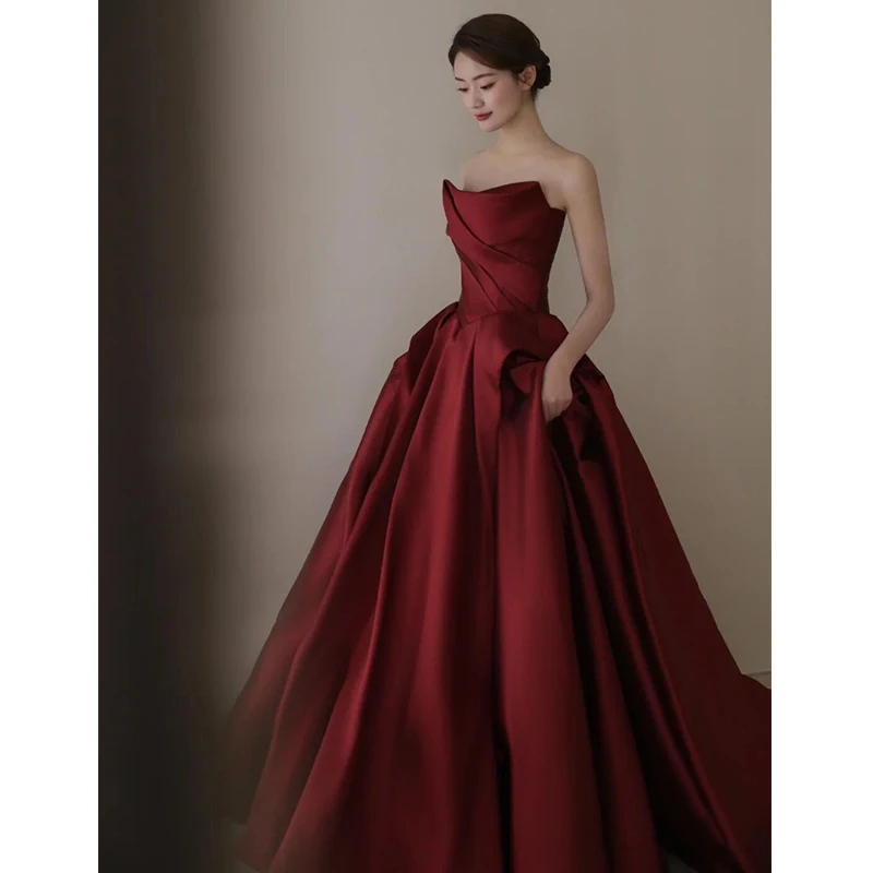Red Satin Wedding Dr Women's Korean Sle Long Sve One oulder Embroidery Fitted Evening Gown for Wedding And Par
Red Satin Wedding Dr Women's Korean Sle Long Sve One oulder Embroidery Fitted Evening Gown for Wedding And Par
