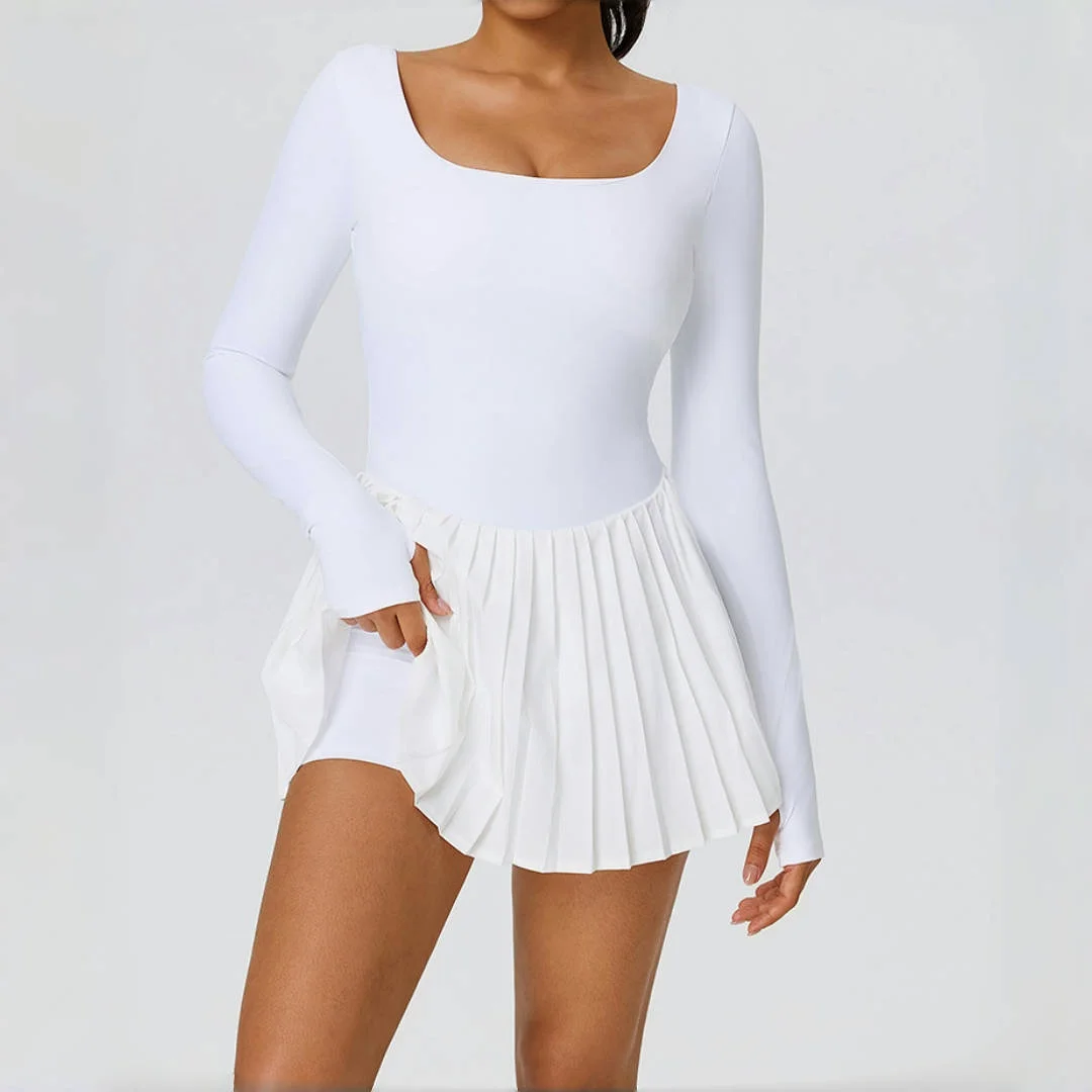 New Tennis Skirt Backless with Chest Pad Long Sleeve Yoga Sports One-Piece Slim Anti-Exposure Workout Clothing Gym Tennis Dress
New Tennis Skirt Backless with Chest Pad Long Sleeve Yoga Sports One-Piece Slim Anti-Exposure Workout Clothing Gym Tennis Dress