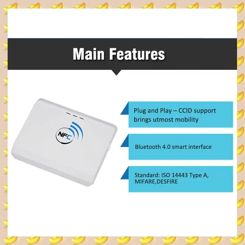 A45U Беспроводной бесконтактный считыватель NFC 13,56 МГц Bluetooth Android RFID Устройство чтения мобильных карт (ACR1311)
A45U Беспроводной бесконтактный считыватель NFC 13,56 МГц Bluetooth Android RFID Устройство чтения мобильных карт (ACR1311)